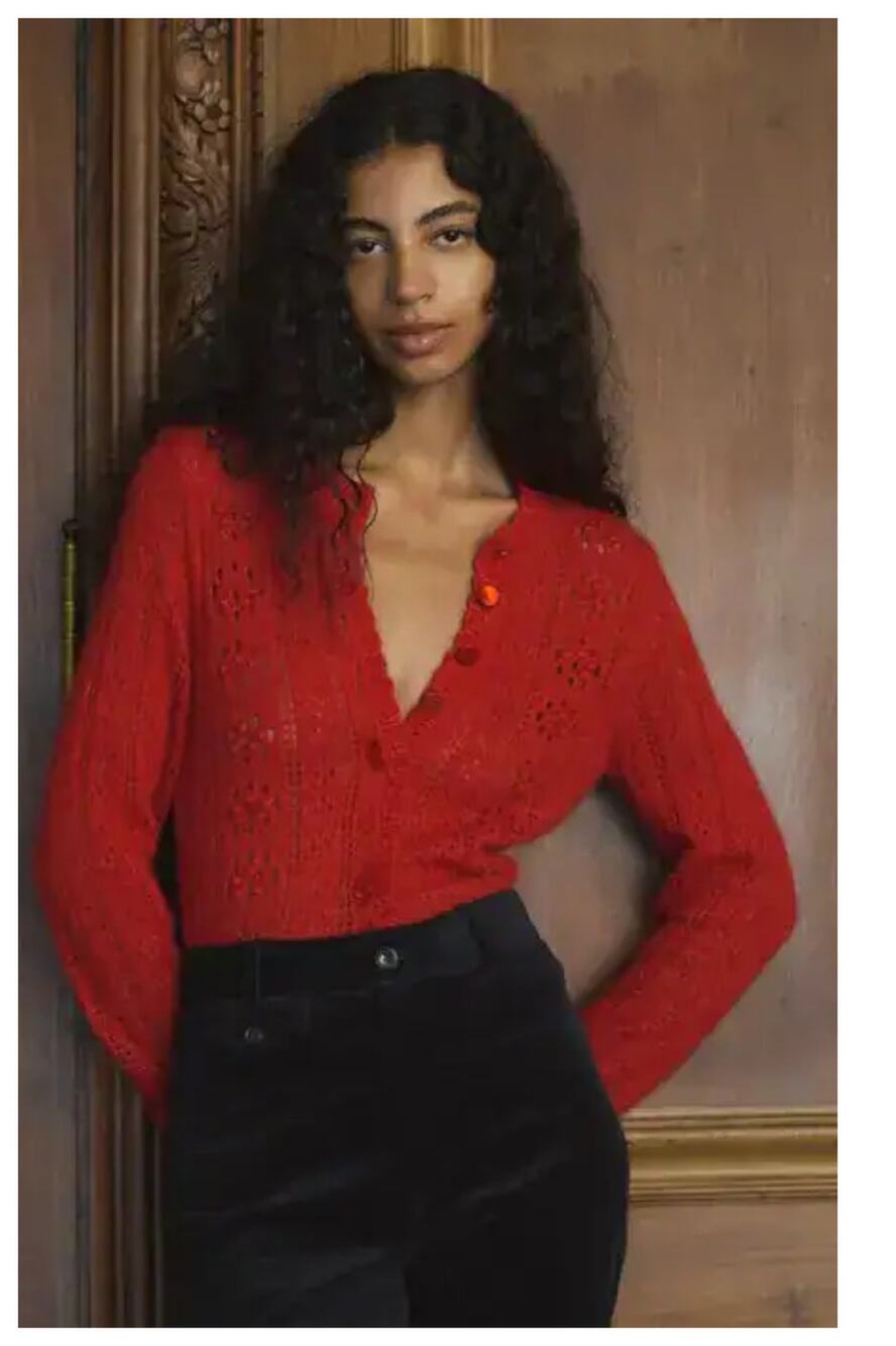 NEW DÔEN Cosette Pointelle Cardigan Size XL